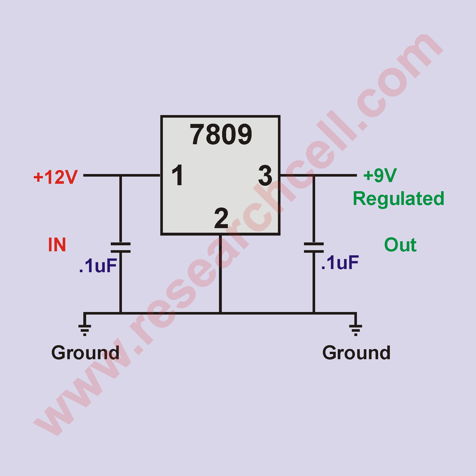 L7809 схема подключения