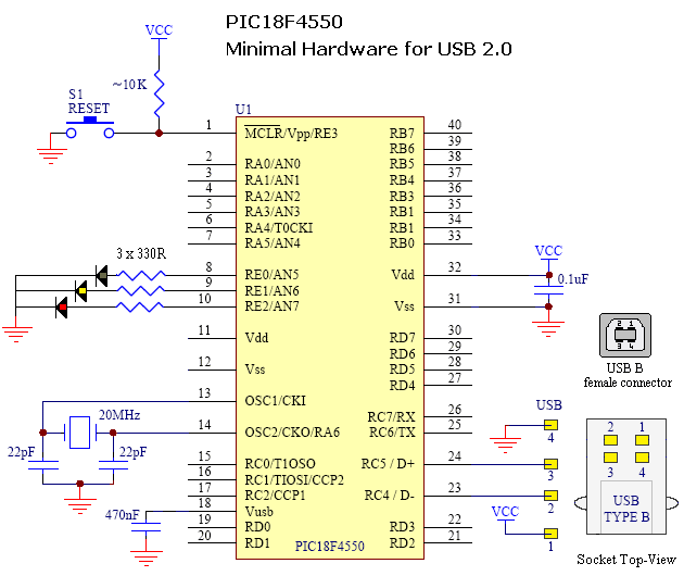 Minimum hardware. Программирование pic18f4550. Microchip 18f46k22 распиновка. Microchip 18f46k22 схема подключения. Pic18f4550 бэкап контроллера.