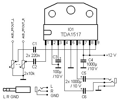 Tda1519 схема включения